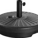 Yaheetech Umbrella Base 22L Round Water & Sand Filled Patio Outdoor Umbrella Stand with Steel Umbrella Holder Suit for Dia 1.5'' or 1.9'' Umbrella Pole, Black