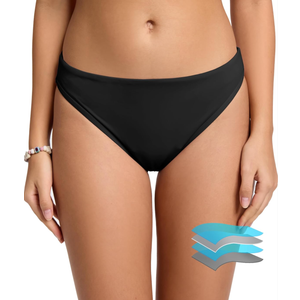 Beautikini Period Swimwear Bikini Menstrual Swim Bottoms Leakproof Low Waisted Period Bathing Suit Bottoms for Teen, M