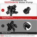 Electric Engine Water Pump with Thermostat 11517632426 Compatible with BMW 135i, 335i, 335i xDrive, 335is, 335xi, 535i, Z4, 2007-2016, 3.0L L6, Replace OE# 11517563659, 11517588885