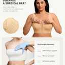 FeelinGirl Mastectomy Bras for Women Compression Post Op Surgery Bra Front Closure Surgical Recovery Everyday Bra (Beige, L)