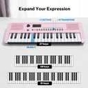 POGOLAB MK-2 37 Keys Kids Keyboard Piano, Portable Small Keyboard with 40 Songs, 200 Sounds, with MIDI Function, LED Display & Dual Speakers, Compact Mini Music Piano for Kids/Beginners (Pink)
