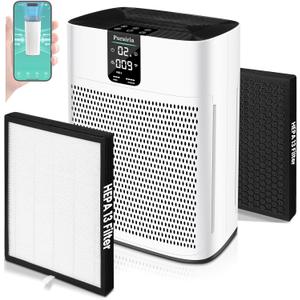 Air Purifiers for Home Large Room Covers 1740ft, HEPA Air Purifier with PM2.5 Display, 22dB Sleep Mode, Smart Air Cleaner with App for Room, Office, Smoke, Pet Hair, Dander, Dust, Odor with 2 Filters