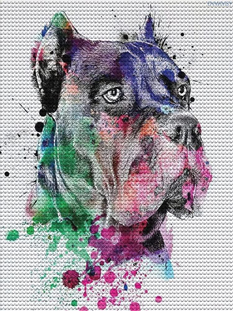 DIY 5D Diamond Painting Kits for Adults, Cane Corso Watercolor Diamond Painting Cute Puppy Dog Art Full Drill Crystal Rhinestone Embroidery Crafts, Home Wall Decor 12"16"
