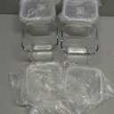 Soup Containers with Lids Glass 32 oz, 4 Cup Borosilicate Glass Food Storage Containers, Microwave & Freezer Safe Jars, Small Square Meal Prep Bowl for Salad, Fruit, Lunch, Ice Cream, Travel, 4 Pack (Transparent)