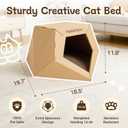 DIY Cardboard Cat House with 10 Markers, Creative Cat Scratcher House Play Cave for Indoor Cats and Kittens, Washable Kraft Paper Cat Scratching House for Family Bonding and Pet Relaxation