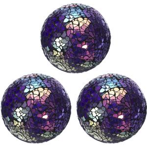 UXCell 3Pcs Decorative Glass Orbs 3.15 Inch Centerpiece Balls for Decor, Purple