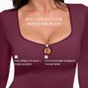 FeelinGirl Long Sleeve Shapewear Bodysuit for Women - Tummy Control Body Suits Seamless Thong Round Neck Body Shaper