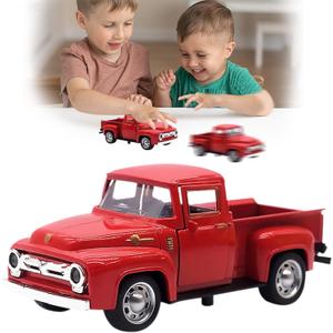 Little Red Truck Toy for Toddlers 2 3 4 5 6 7 8 Year Old Boys Girls,1:32 Alloy Toddlers Car Toy Driveable,Car Door Can Open,Toy Trucks for Kids Easter Christmas Birthday Gifts