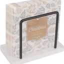 Livabber Napkin Holder, Metal Napkin Storage Modern Freestanding Tissue Paper Dispenser for Table Kitchen Countertop (Marble Base, Black)