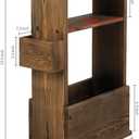 MyGift 24 Inch Tall Rustic Burnt Wood End Table with Remote Control Holder, Storage Shelf, and Magazine Rack, Wooden Narrow Living Room Couch Side Accent Furniture, Medium