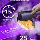 Steamer for Clothes,Portable Handheld Garment Steamer, 200ml Capacity,1000W 15s Fast Heat-UP, Leak-Proof Fabric Quick Wrinkle Remover Ceramic Panel, 2-in-1 Dry & Wet Iron for Home and Travel -Purple