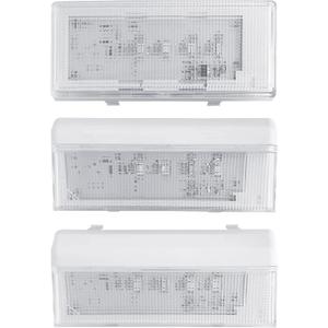 New Upgraded 2pcs W10515057 & 1pc W10515058 LED Light Set with Conical Lens and Frame for Whirlpool Refrigerator Light, Kenmore, Maytag, KitchenAid, Refrigerator,3PCS in One