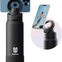 Insulated Magnetic Water Bottle - Reusable Stainless Steel Bottle with MagSafe Compatible Phone Holder - Keeps Cold for 24 Hours - Perfect for Gym, Sports, and Travel - Black 32oz