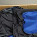 Amazon Basics 35-Inch Large Rolling Duffle Bag with Wheels and Handle, Travel Duffle Bag with Durable Ripstop Polyester Material, 2 Layers of Space, Multiple Interior and Exterior Pockets, Blue