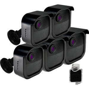 2 x SKYWORLD Blink 4th Gen Camera Housing and Wall Mount Bracket, Reserve USB Charging Port,Weatherproof Protective Housing Adjustable Mount Only for Blink 4th(4rd Gen) with Sync Module2 Mount(Black5PCS)