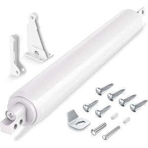 EVOULTES Automatic Storm Door Closer, Pneumatic Screen Door Closer with Adjustable Closing Speed, Window Closer Safety Closure with Hold Open for Storm (White)