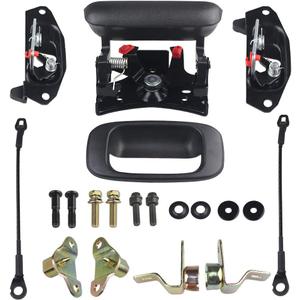 Tailgate Hardware Rebuild Kit Compatible with 1999-2006 Chevy Silverado Fleetside GMC Sierra Pickup. Tailgate Handle Bezel Latch and Cables Rods, OEM 15228539,15997911,15921948, 5921949