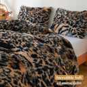 XeGe Fluffy Faux Fur Tiger-Leopard Patchwork Print Pillowcases, 2 Pack Cozy Plush Fuzzy Long Bed Pillow Covers, 20x26 Shaggy Furry Pillow Shams with Zipper Bed Couch Sofa, Brown and Black, Standard