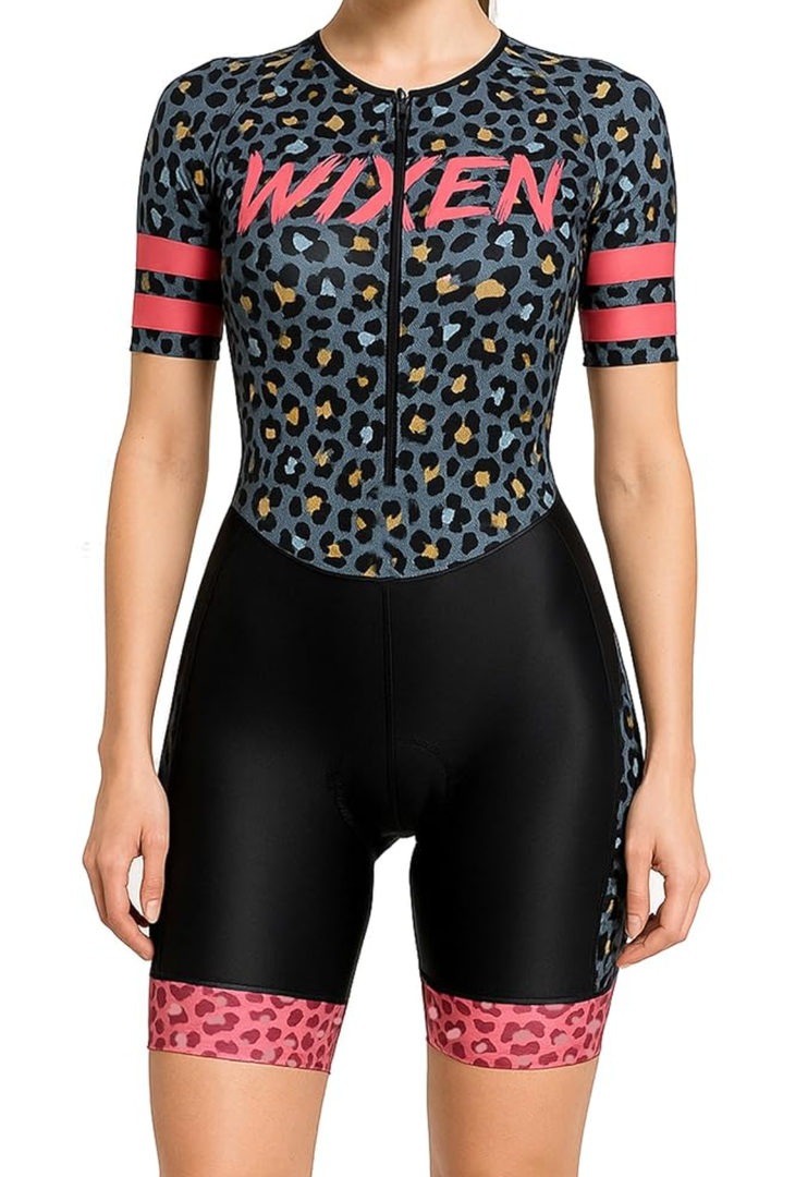 WIXEN PRO Race Trisuit Women Aerodynamic Bike Run Swim Suit Back Pocket, M
