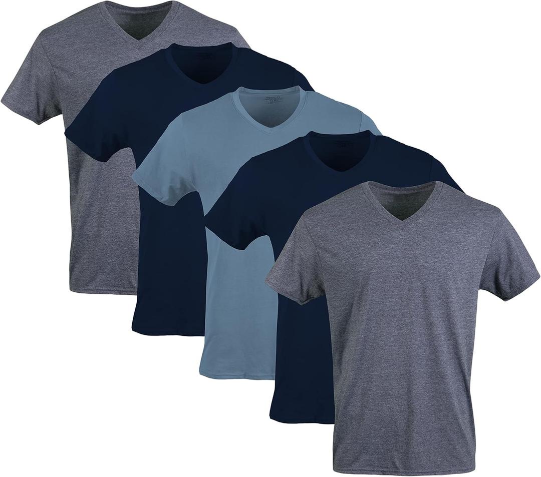 Gildan Men's V-Neck T-Shirts, Multipack, Style G1103 (Large)