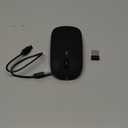 Wireless Bluetooth Mouse, Rechargeable, LED, Silent, Ultra-thin Design (Bluetooth 5.2 and 2.4GHz USB Receiver) | Portable Computer Mouse for Laptops, iPads, MacBooks and Apple Devices (Black)