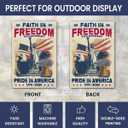 250 Anniversary USA Flag - 1776-2026 Faith in Freedom Memorial Day Garden Flags for Outside, 250 Year Anniversary USA Patriotic Flags, Unique Freedom Yard Sign, American Birthday 4th of July Decor