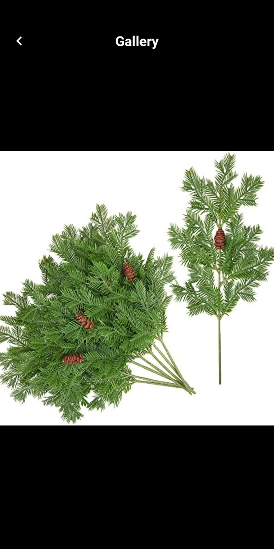 Wsorik 4Pcs Realistic Norfolk Pine Branches -18Inch Artificial Real Touch Christmas Pine Stems Picks Greenery Fake Cedar Pine Branch for Vase DIY Crafts, Xmas Indoor Outdoor Home Decor