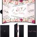 Vlipoeasn 80th Birthday Guest Book Alternative, Black and Pink 80th Birthday Party Decorations for Women, Creative 80th Birthday Signature Book, Cheers to 80 Year Old Birthday Party Supplies