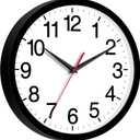 Wall Clock Modern 10 Inch Black Battery Operated Silent Non Ticking Analog for Living Room Office Home Bedroom Kitchen Bathroom