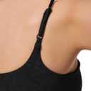 Women's Sweetheart V Neck Tank Top Adjustable Straps Workout Yoga Tops Going Out Basic Casual Crop Cami Shirts (Black)