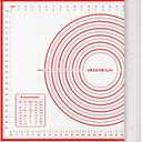 Silicone Pastry Mat Extra Thick Large Non Stick Baking Supplies Kitchen Counter Cooking Rolling Dough Sheet Pie Crust Sourdough Bread Oven Liner with Measurement (20''(W) * 28''(L)) (1#Red)