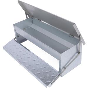 Automatic Chicken Feeder, Large Capacity Automatic Metal Treadle Feeder, Stainless Steel Poultry Feeder for Chicken, Geese, Ducks, Turkeys and Quails