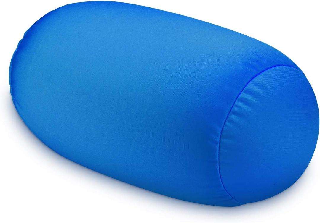 Squishy Microbead Neck Pillow, 7Inch x 12Inch Soft Travel Body Bed Pillow Bean Pillow for Kids Adult Chair Sleeping Car Seat, Fun Dormroom (Sky Blue)