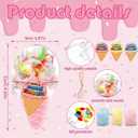 Thyle 12 Pcs Candy Containers for Party Favors Ice Cream Shaped Candy Boxes Bulk Cute Plastic Treat Containers for Cream Summer Gift Weddings Birthdays Home Party Supplies (Sweet Summer)