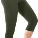 Walifrey Capri Leggings for Women, Buttery Soft High Waisted Leggings for Gym Yoga Workout (Large-X-Large, Green)