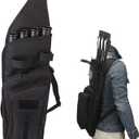 XTACER Multi-Function 4-Tubes Back Field Quiver Training Archery Arrow Quiver for Field Tips Arrows Takedown Bow (BLACK)