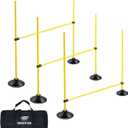 SEAOTTER Agility Hurdles 4FT Detachable Adjustable Sports Speed Training Hurdles with Rubber Base, Wickets Track and Field, Fitness Equipment for Plyometric, Soccer, Kids, Athletes, Physical Therapy