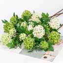 DILATATA Faux Hydrangea Flowers 31" Green Artificial Hydrangea Spray with 5 Flower Heads, 3 Per Bag.Faux Hydrangeas Plastic Flowers Fake Hydrangeas for Indoor Outdoor Wedding Table Centerpieces Decor