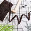 BENECREAT 15 Yard Faux Leather Braid Trims Coconut Brown Flat Braid Strap Trim Lace Ribbon for Home Decor DIY Sewing Craft, 1/2 inch(13mm) Wide