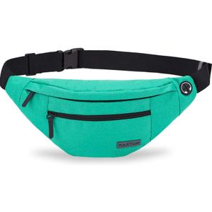 MAXTOP Large Crossbody Fanny Pack with 4-Zipper Pockets,Gifts for Enjoy Sports Festival Workout Traveling Running Casual Hands-Free Wallets Waist Pack Phone Bag Carrying All Phones (Blackish Green)