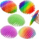 Fidget Worm Toy 5PCS - Quiet Worm Sensory Toy,Stress Relief Fidget Toys,Stress Relieving Toys,Resistance Fidget Toys,Anxiety Relief Toys for Kids & Adults,Elastic Mesh Toy (Noctilucence  5 Colors) (Small Size3.94in-5pc / 5colors / Noctilucent)