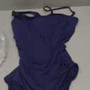 SUUKSESS Women Sexy One Piece Swimsuit Tummy Control Square Neck Bathing Suit (Small, 154 Navy Blue)