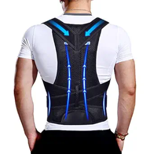 Back Brace Posture Corrector for Men & Women, Upgraded Full Back Support with Adjustable Shoulder Straightener and Waist Support Straps, Breathable Back Brace for Office Work, Long Sitting & Daily Wear, Comfortable Posture Support for Upper & Lower B