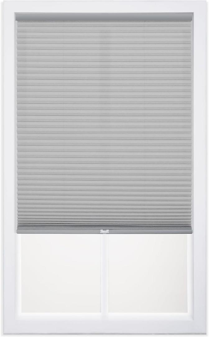 DEZ FURNISHINGS Cordless 1" Light Filtering Cellular Shade, 31"W x 48"H, Gray Cloud