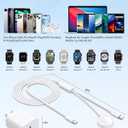 Upgraded 2-in-1 for Apple Watch Charger, 6FT USB-C Fast iPhone 17 16 15 Charger iWatch Magnetic Charging Cable with 20W Wall Charger Block for iWatch Ultra3/SE3/11/10/9/8/7/6/5/4/3/2, iPhone 17/16/15
