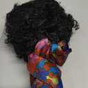 Drawstring Ponytail for Black Women, Afro Puff Bangs, 1B Natural Black