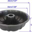 7 Inch Cake Pan, Carbon Steel Fluted Tube Pan, Nonstick Gugelhupf Cake Mold, Medium Size Round Baking Tin for Homemade Pound Cakes, Jello, Gelatin - 2 Packs