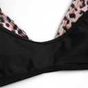 ZAFUL Women's Polka Dot Bikini Set Double Layer Halter Swimsuit Colorblock Side Tie 2 Piece Bathing Suit (Black, M)