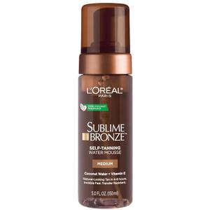 L'Oreal Paris Sublime Bronze Self Tanning Water Mousse, Streak-Free Natural Looking Tan, 5 fl. Oz