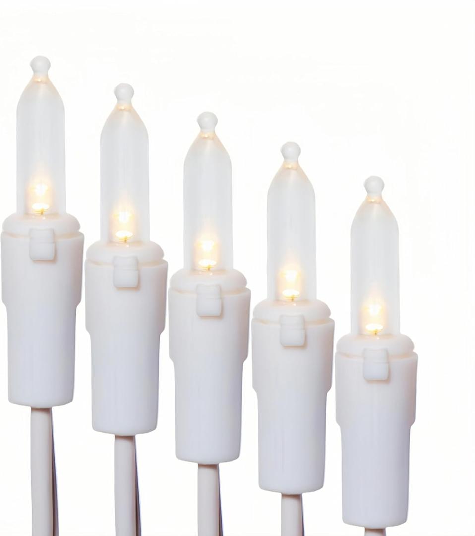 100 LED Warm White Christmas Lights, UL Certified and Commercial Grade White Wire String Lights 35 FT, for Indoor and Outdoor Christmas Trees, Party, Garden, Patio